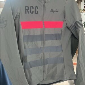 Rapha Men's Performance Jacket in Gray with Pink Stripes